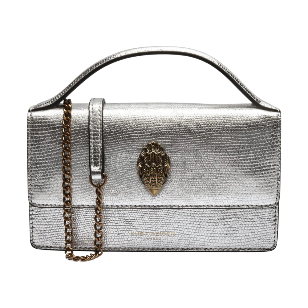 Kurt Geiger Zilveren Leren Handtas Gray Dames