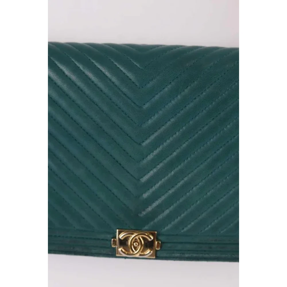 Chanel Vintage Pre-owned Leather shoulder-bags Green Dames