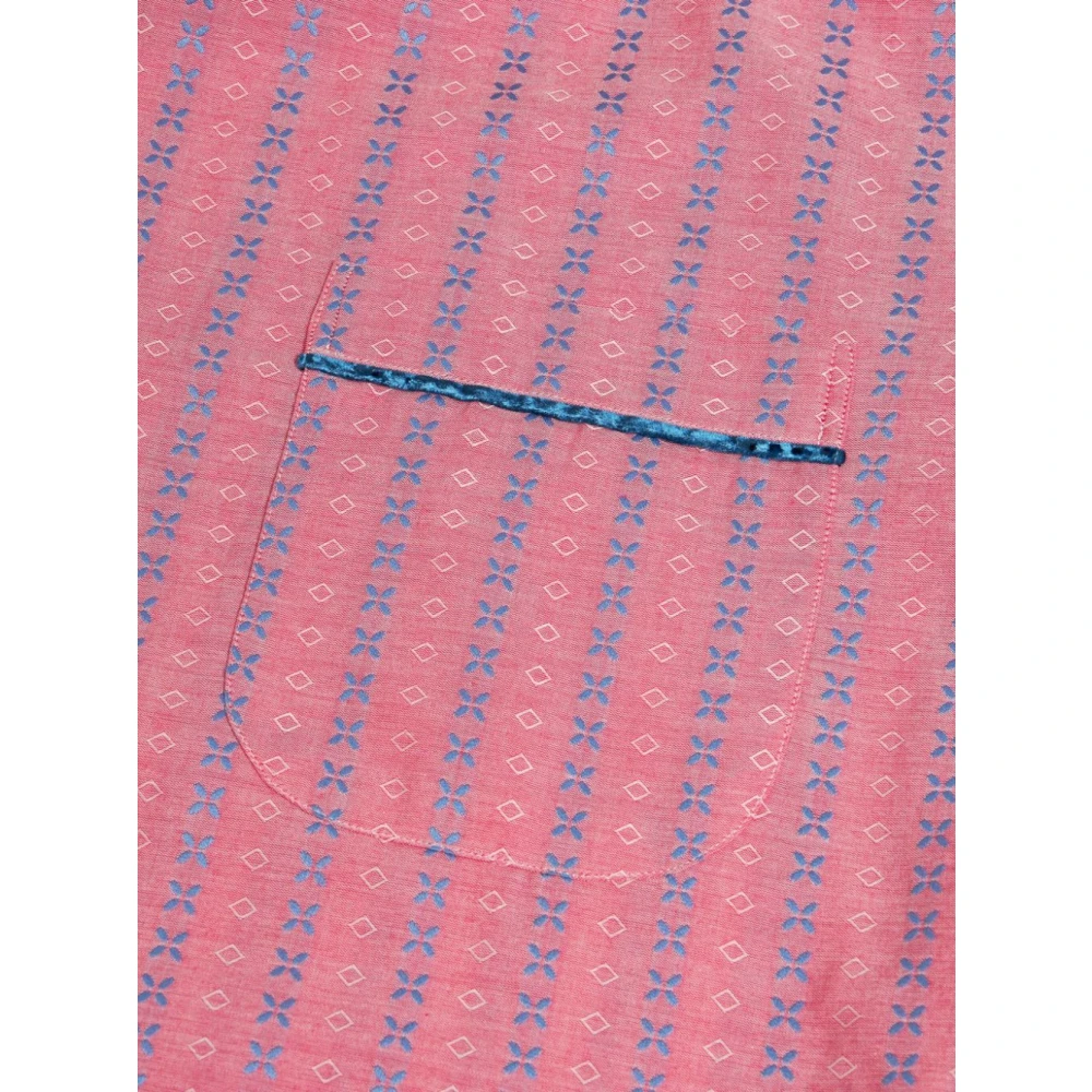 ETRO Roze Jacquard Overhemd met Contrasterende Afwerking Pink Dames