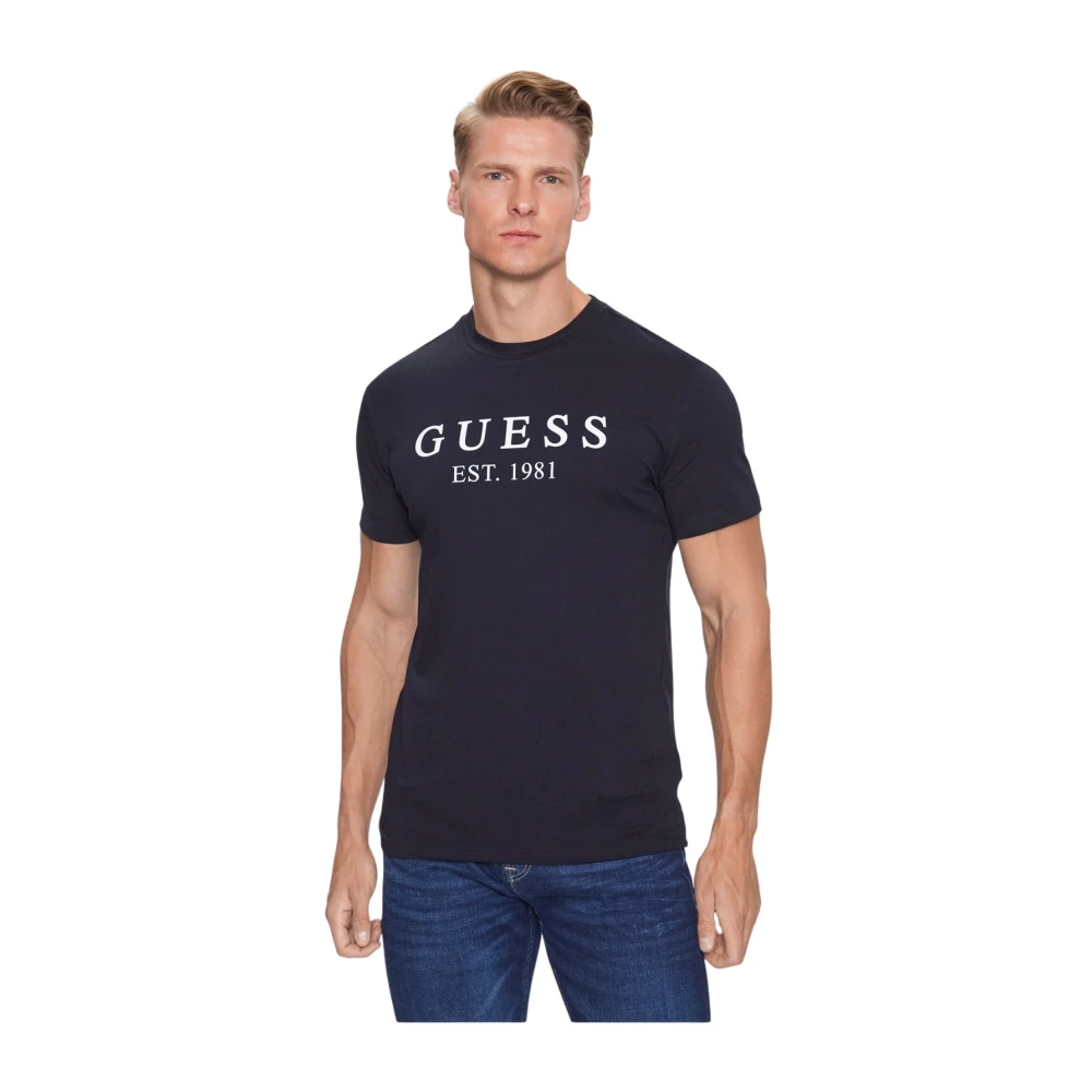 Guess T-Shirts Blue Heren