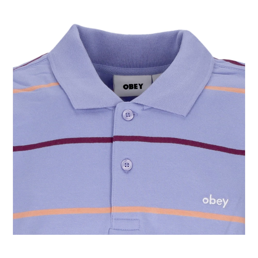 Obey Lange Mouw Polo Sweatshirt Digitaal Violet Purple Heren