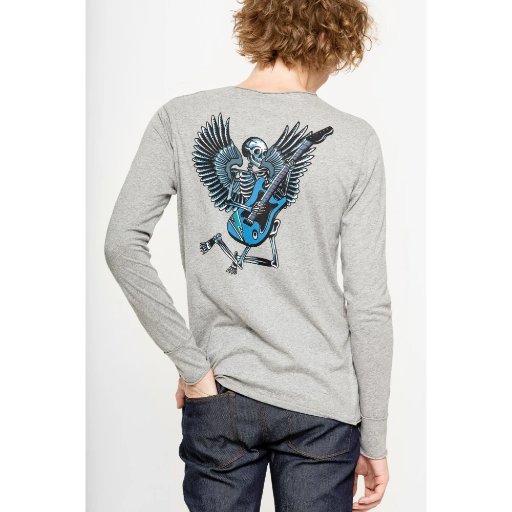 Zadig & Voltaire Monastir Skull Longsleeve T-shirt Gray Heren