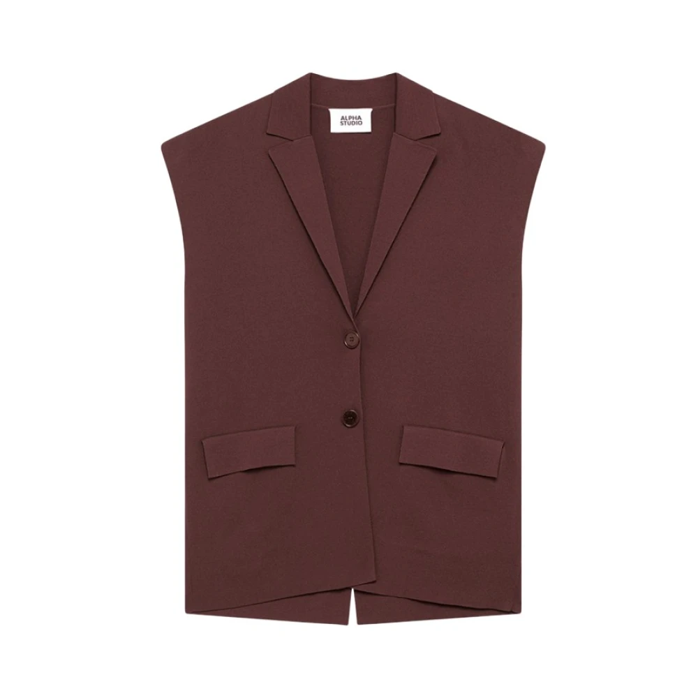 Alpha Studio Women's Brown Waistcoats, 2XL, Gilet