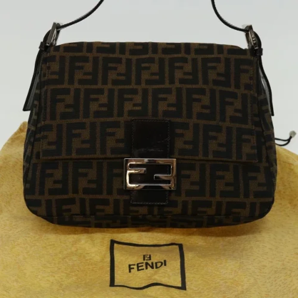 Fendi Vintage Pre-owned Canvas shoulder-bags Brown Dames