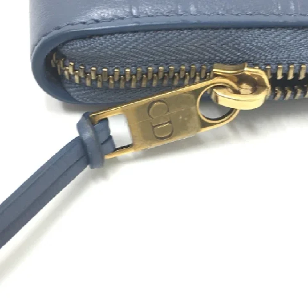 Dior Vintage Pre-owned Leather wallets Blue Dames