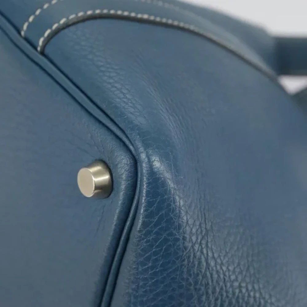 Hermès Vintage Pre-owned Leather handbags Blue Dames