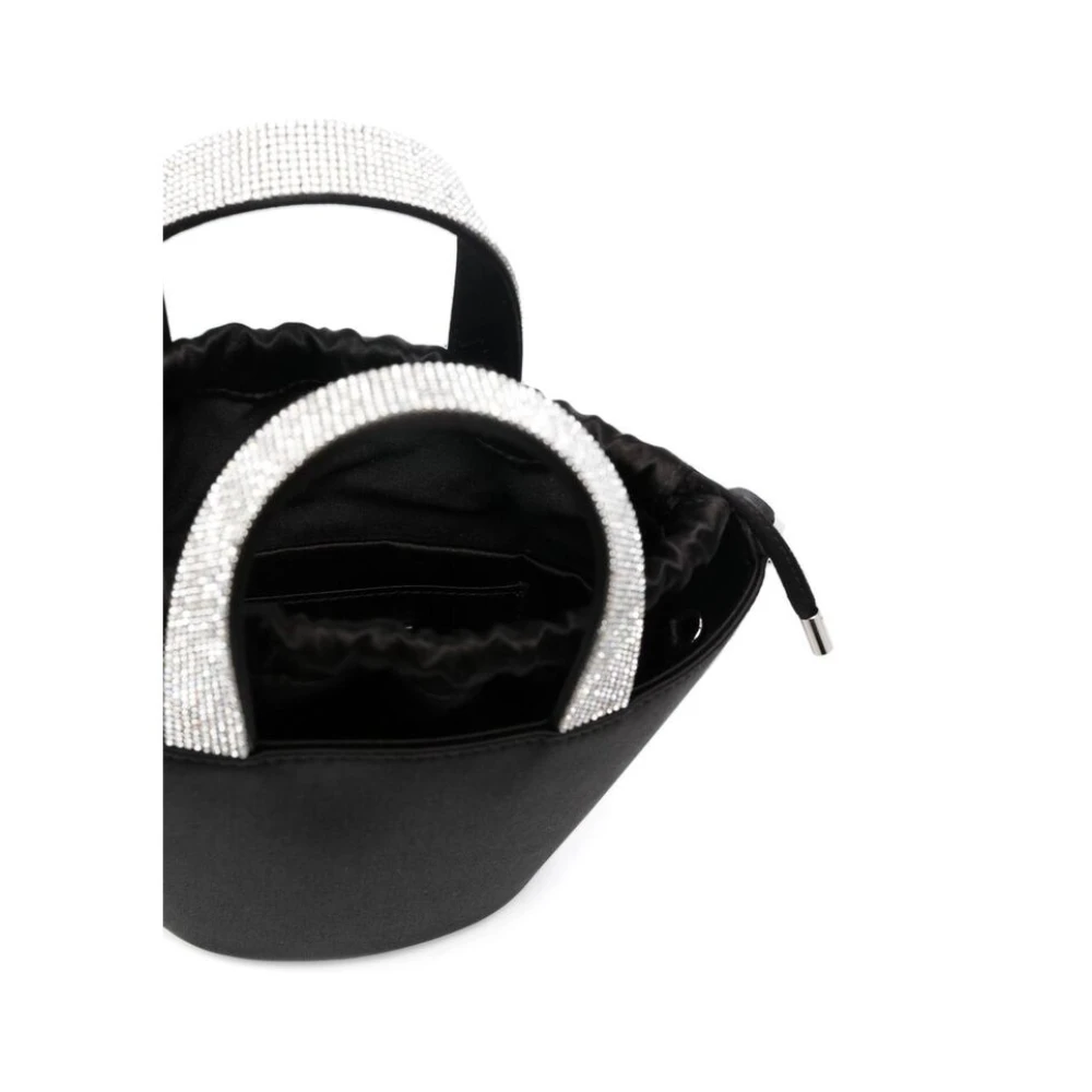 Amina Muaddi Mini tasje met kristallen versiering en handvatten Black Dames