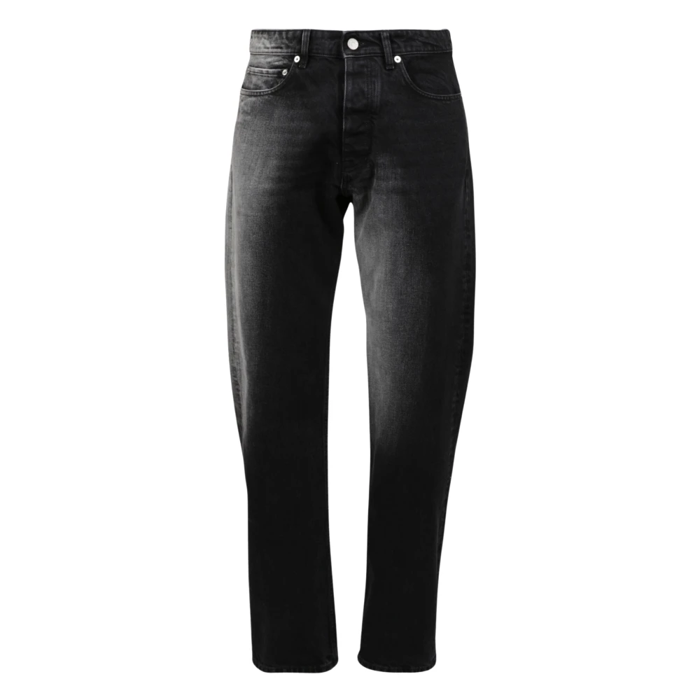 Mm6 Maison Margiela Men's Black Loose Fit Jeans, W33, Straight-Leg Jeans