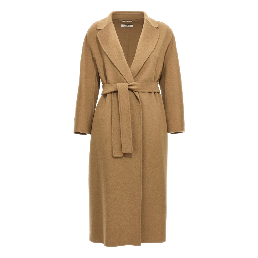 Max Mara Studio Kvinno Brun Kappor & Rockar Dam, S, Läder, Esturia Coat