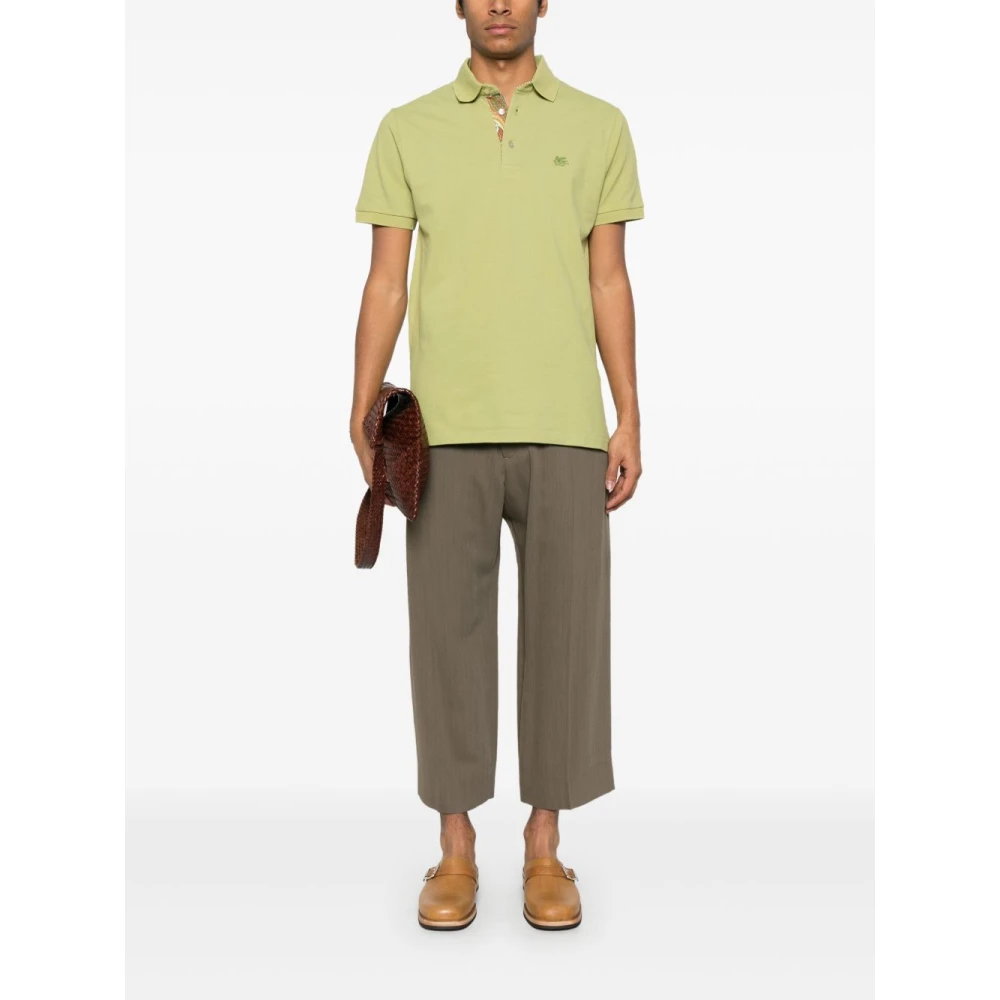ETRO Groene Polo Shirt Korte Mouwen Green Heren