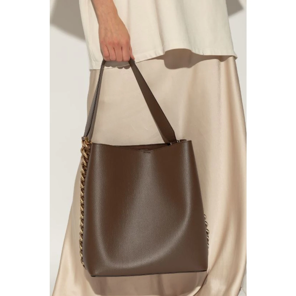 Stella Mccartney Geëmbosseerde Korrelige Tote Tas Brown Dames