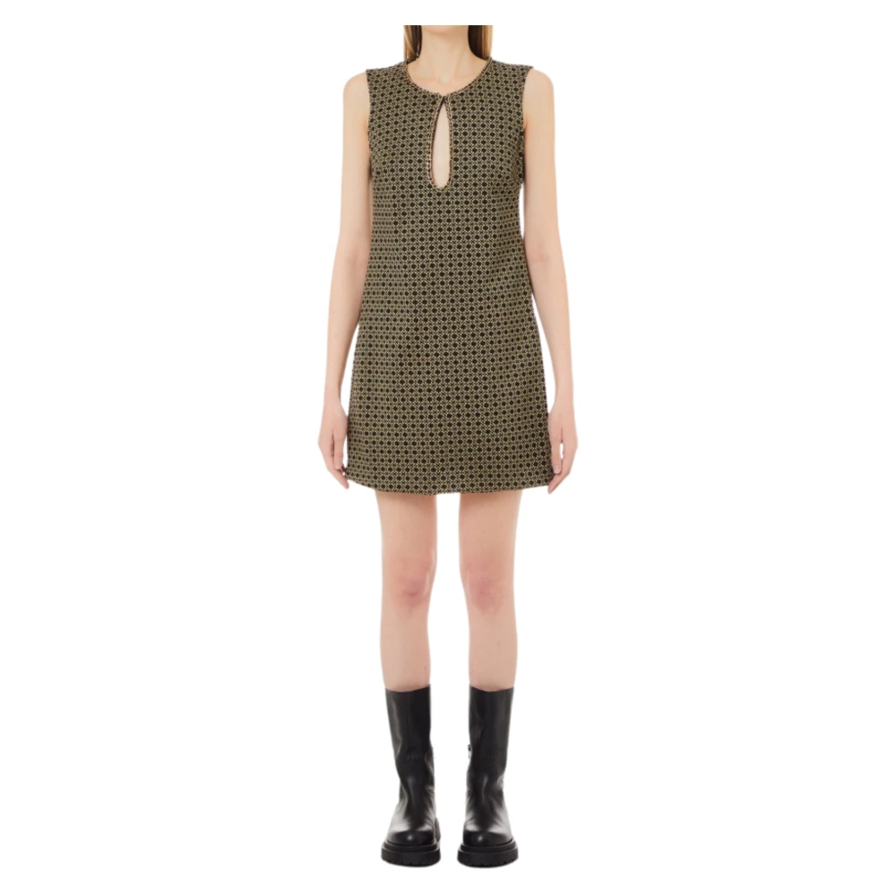 Liu Jo Gouden Jacquard Jurken Multicolor Dames