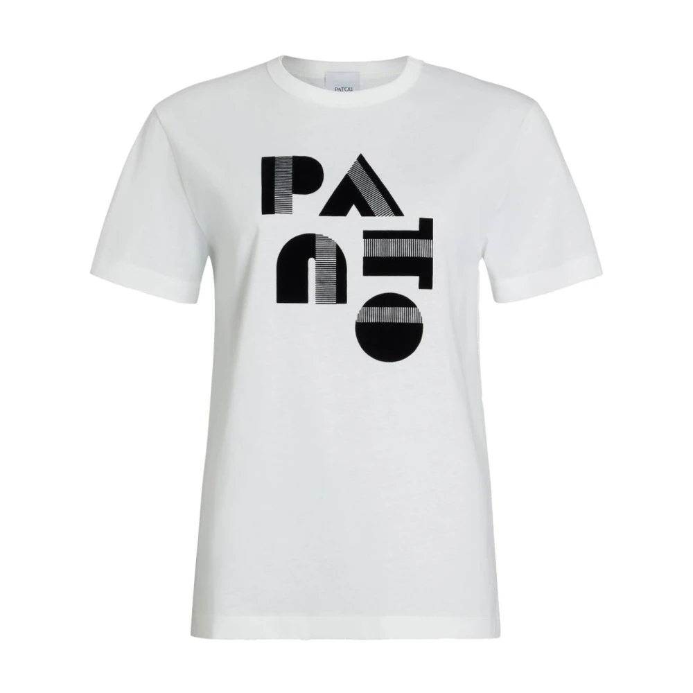 Patou Wit Jersey Logo Print T-Shirt White Dames