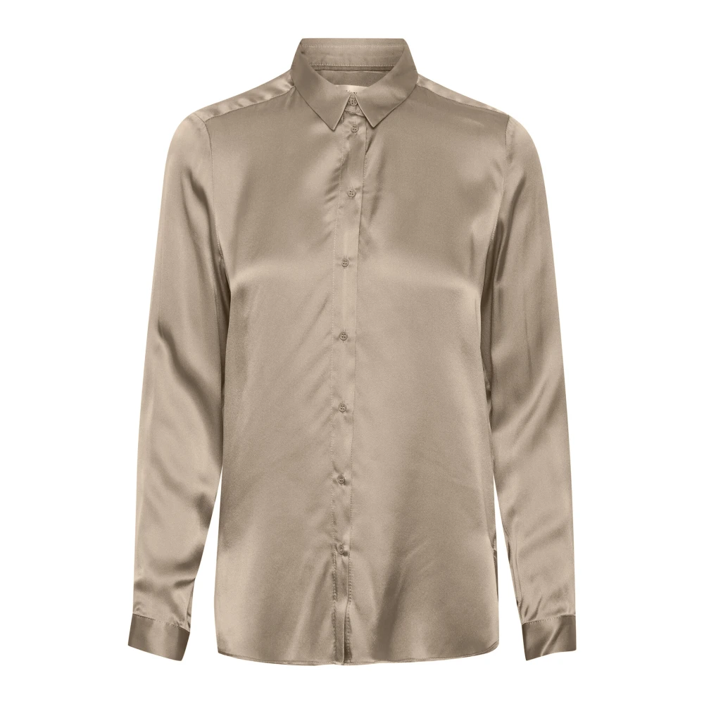 InWear Elegante Zijden Shirt Desert Taupe Beige Dames