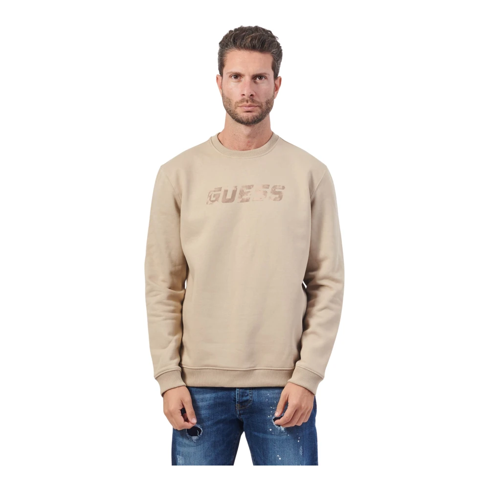 Guess Beige Sweatshirt met Lange Mouwen van Katoen Beige Heren