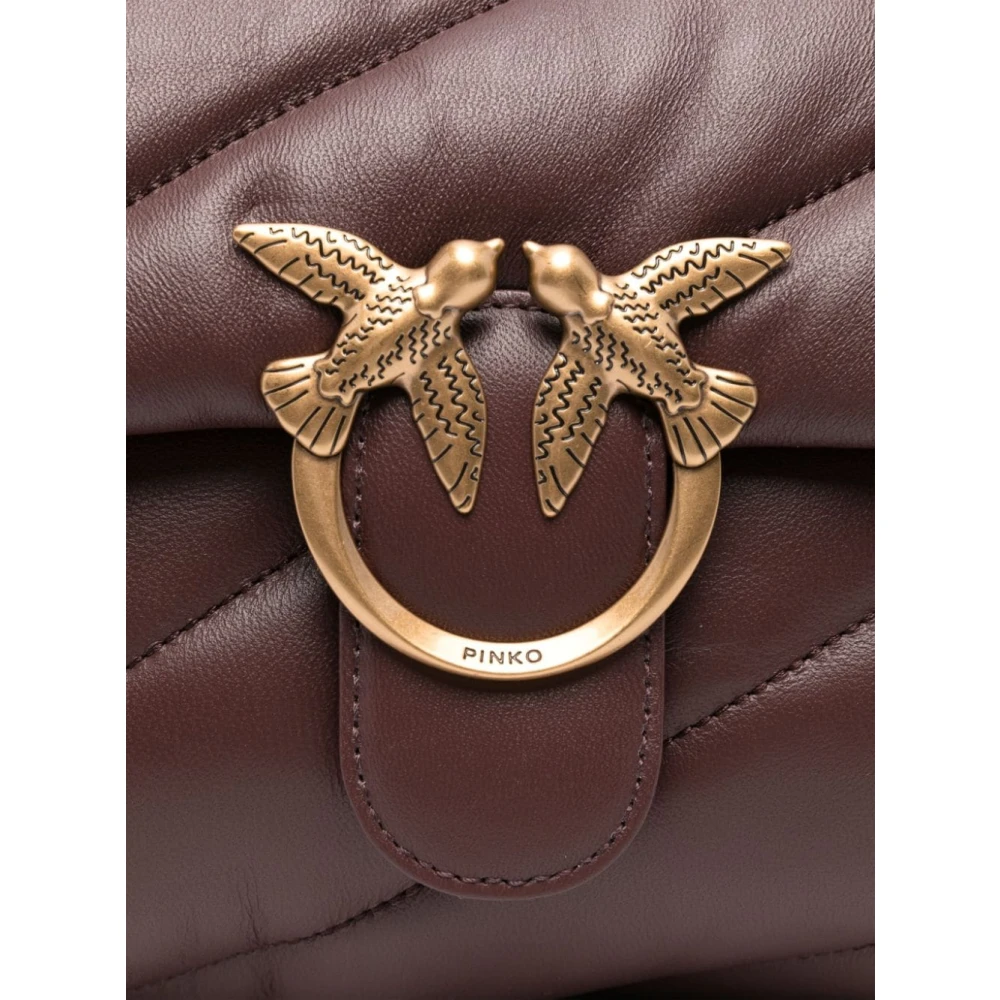 pinko Bruine Love Birds Schoudertas Brown Dames