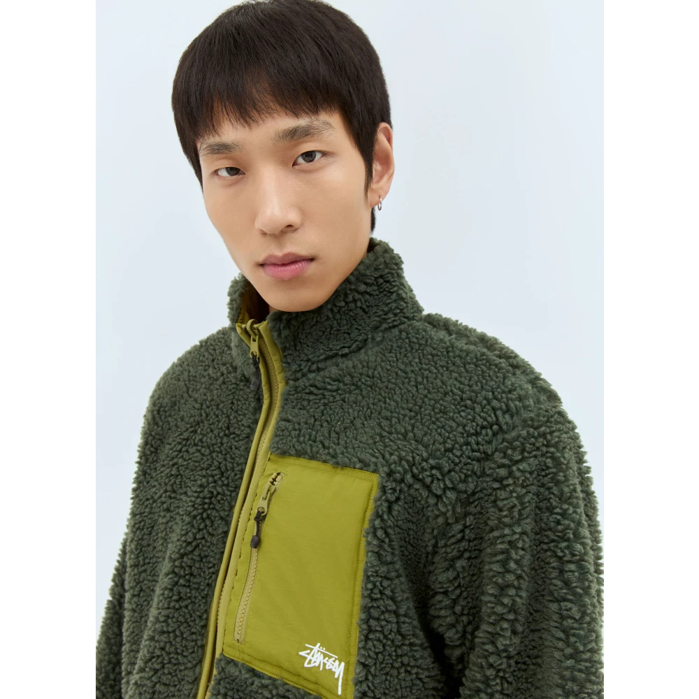 Stüssy Omkeerbare Fleecejas Green Heren