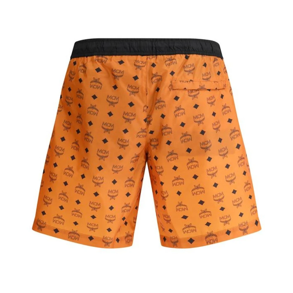 MCM Logo Print Zwemshorts Stijlvol Elastische Tailleband Multicolor Heren