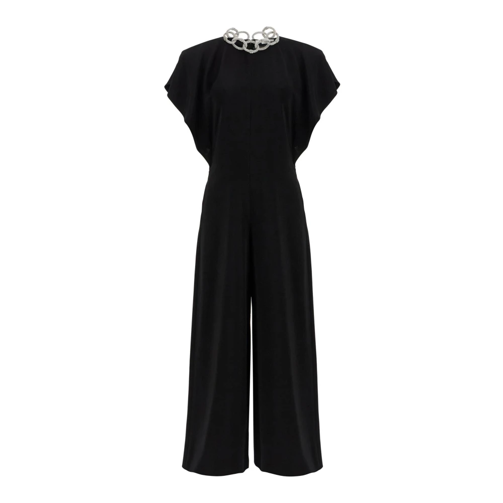 Stella Mccartney Kristal Ketting Jumpsuit met Vlinder Mouwen Black Dames
