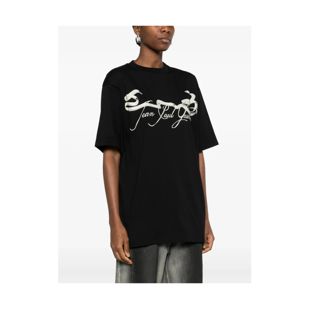 Jean Paul Gaultier Zwarte Ronde Hals Korte Mouwen T-shirt Black Dames