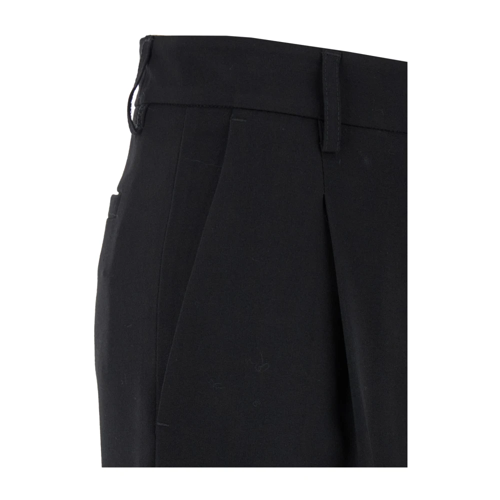 Plain Units Hoge taille zwarte broek Black Dames