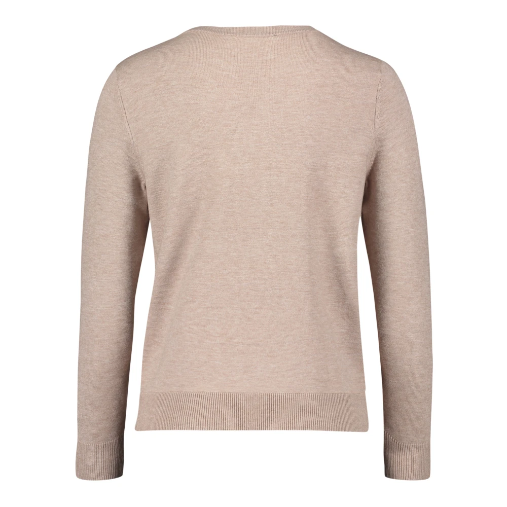 Betty Barclay Basis Gebreide Trui met Ronde Hals Beige Dames