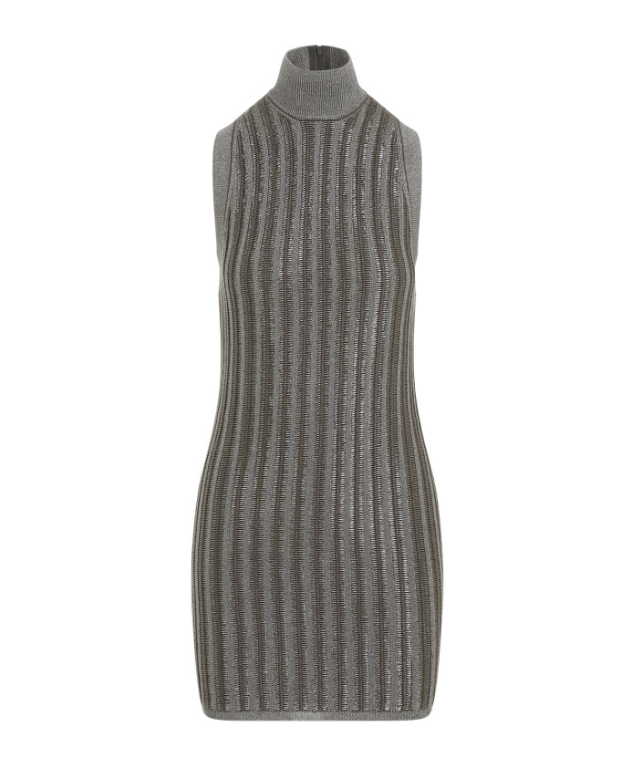 metallic-olive-turtleneck-dress