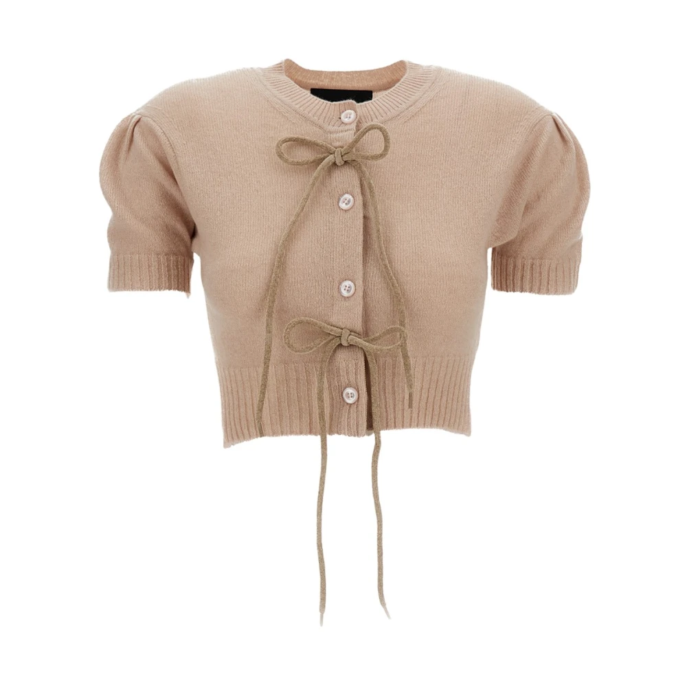Simone Rocha Pink Cashmere Knitwear, Female, S, Tie-Detail Cardigan