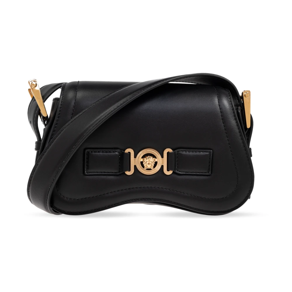 Versace Leren schoudertas Black Heren