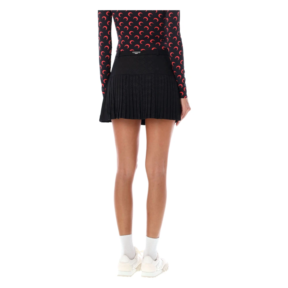 Marine Serre Zwarte Diamant Mini Rok Aw24 Black Dames