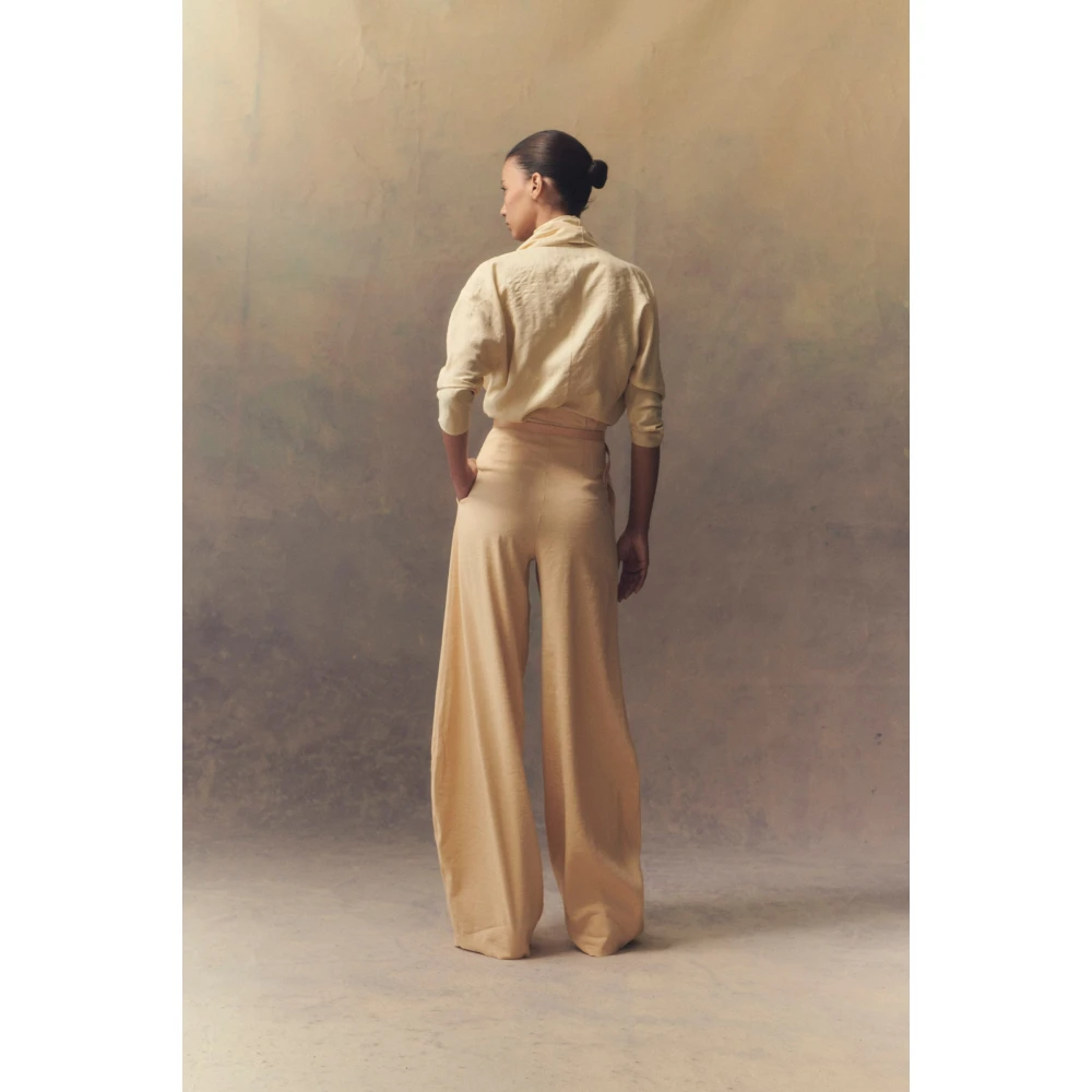 Cortana Mira hoog getailleerde licht perzikkleurige broek Yellow Dames