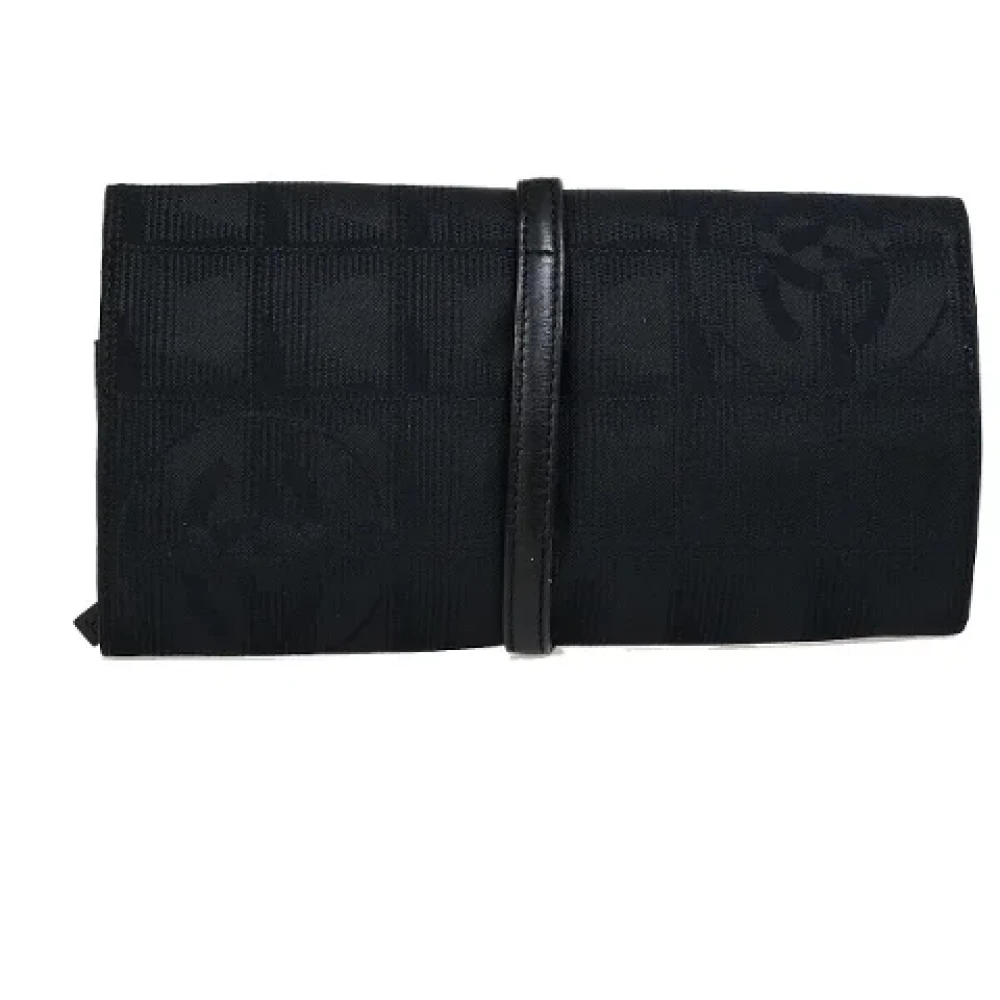 Chanel Vintage Pre-owned Canvas clutches Black Dames