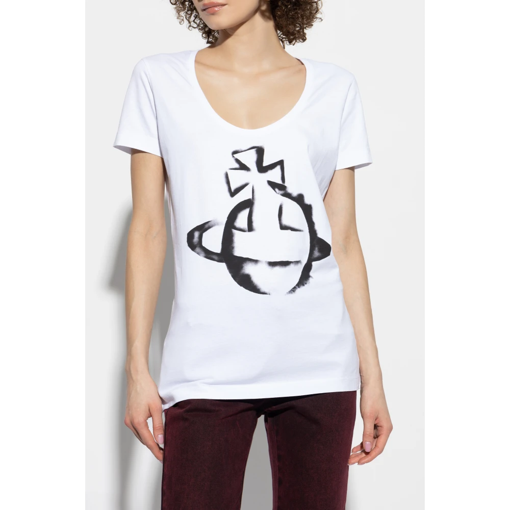 Vivienne Westwood T-shirt met logo White Dames