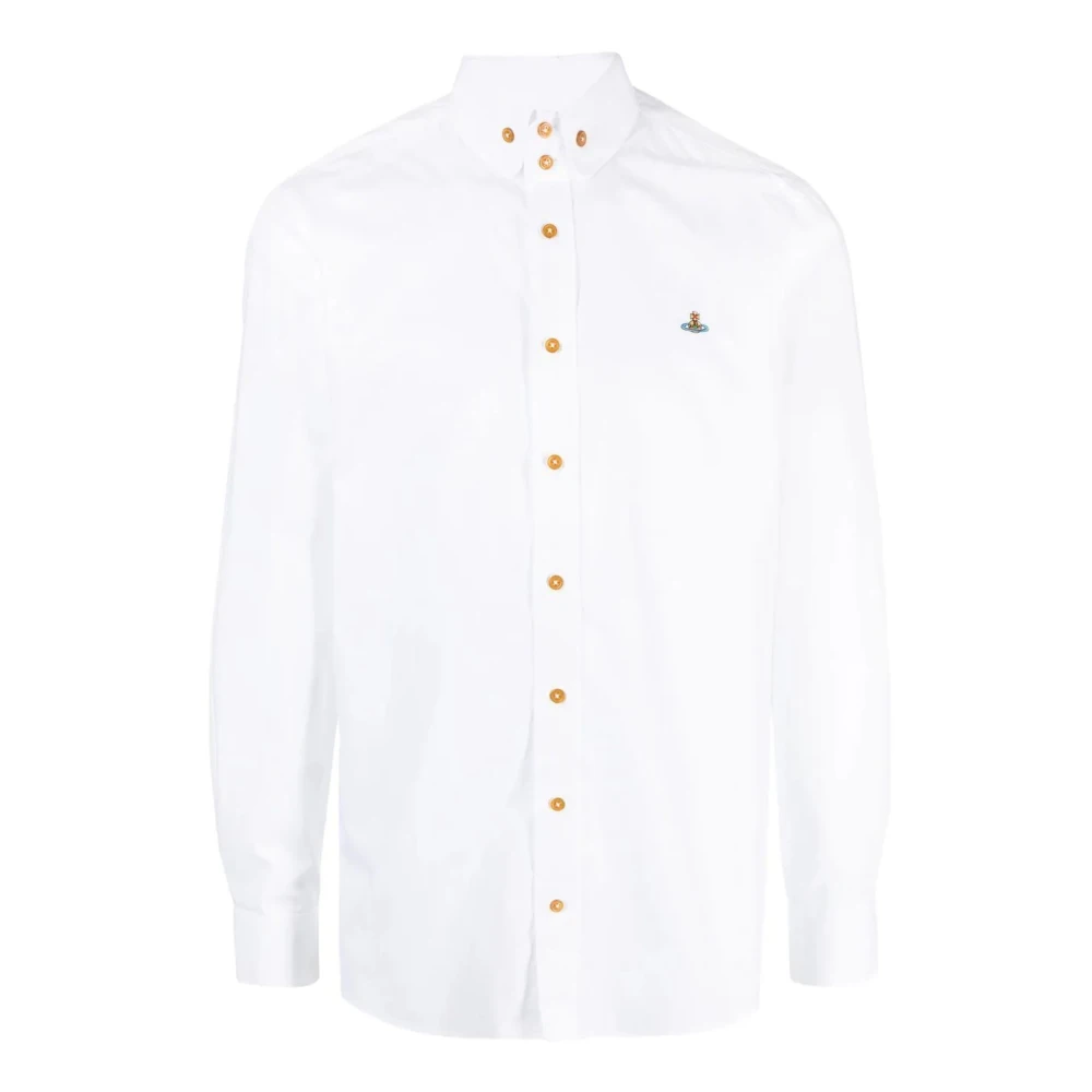 Vivienne Westwood Wit Katoenen Orb Logo Shirt White Heren