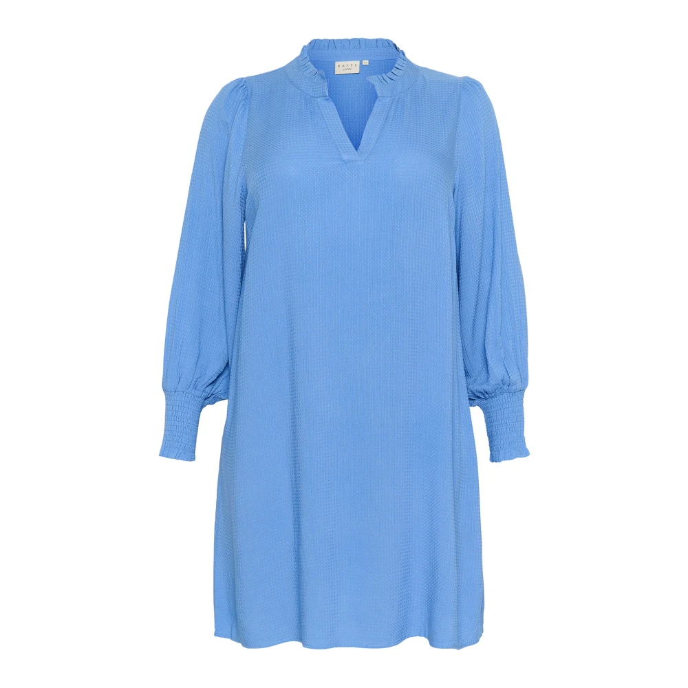 Kaffe Curve Flow Jurk met Pofmouwen Blue Dames