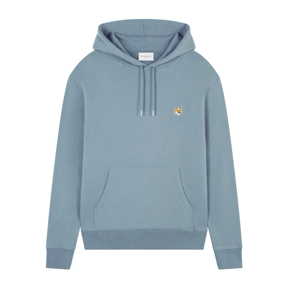 Maison Kitsuné Katoenen sweatshirt met geborduurd logo en capuchon Blue Heren