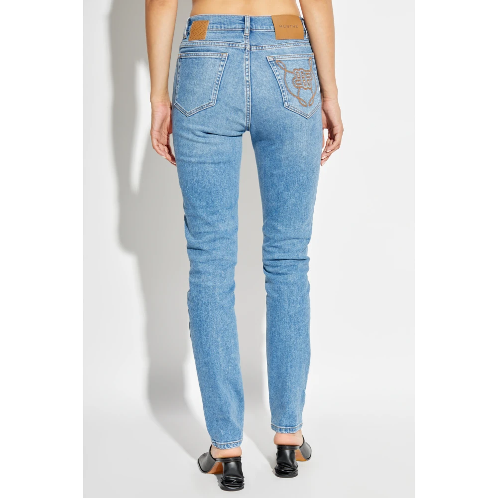 Munthe Jeans met logo Blue Dames