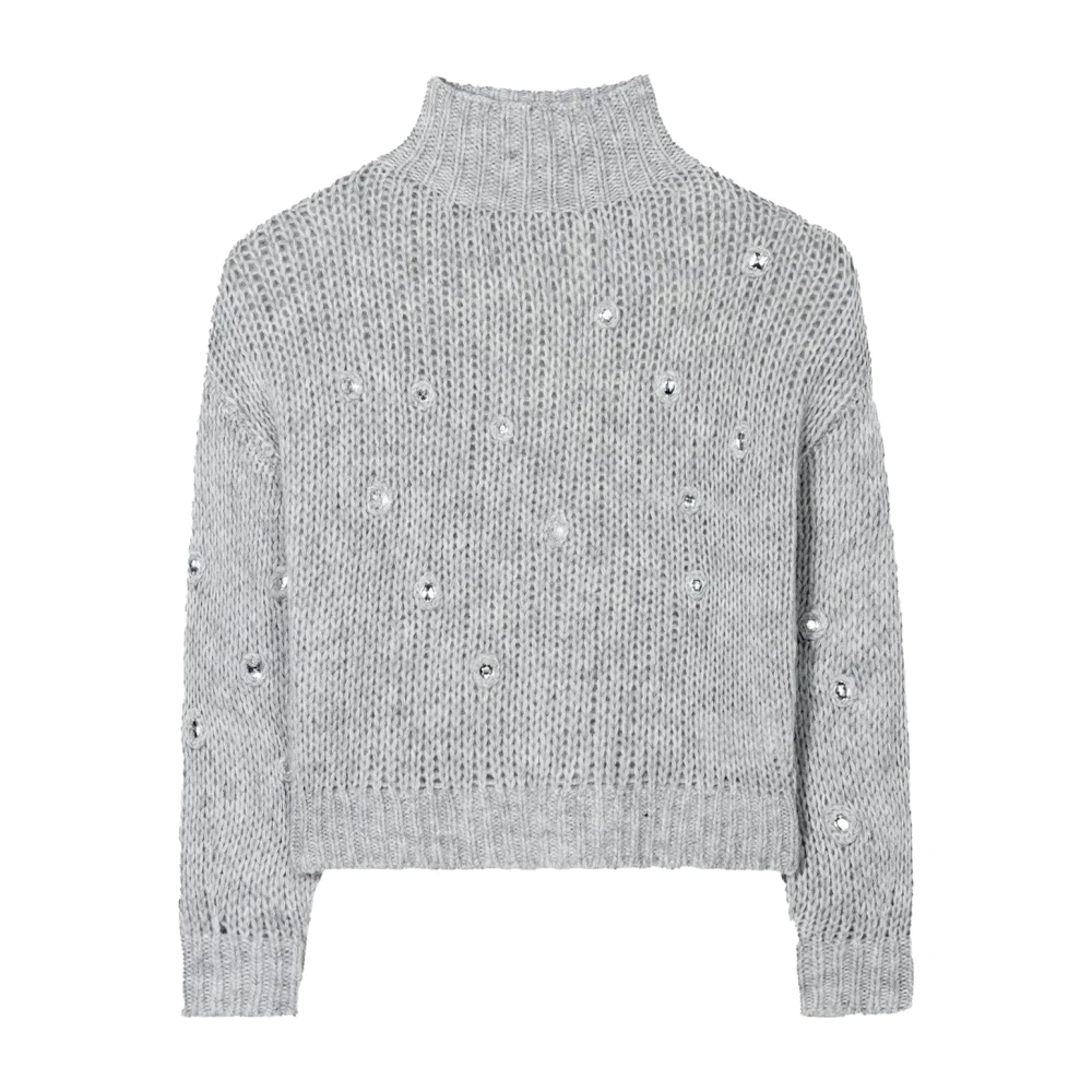 LUISA CERANO Gebreide trui met strass-details Gray Dames