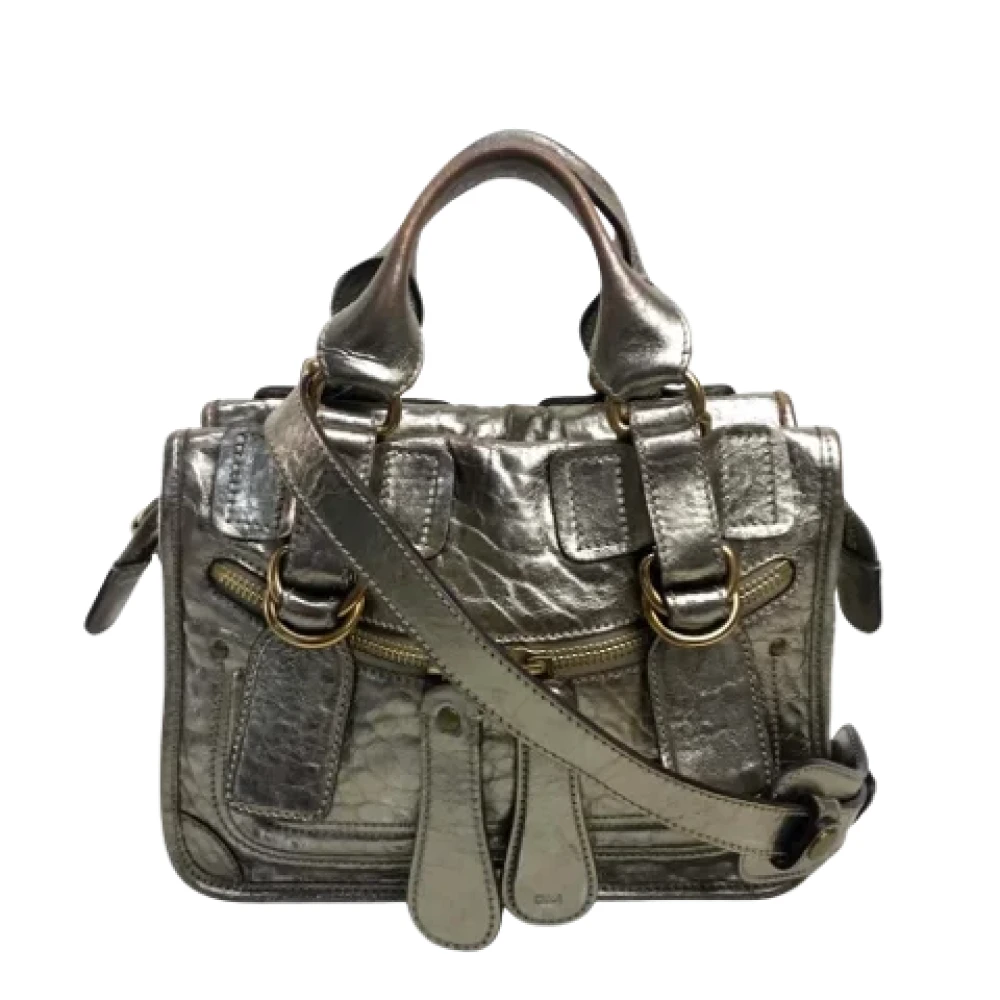 Chloé Pre-owned Leather handbags Gray Dames