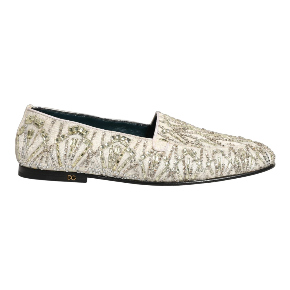 Dolce & Gabbana Men's Beige Loafers, 9 Uk, Loafers Dress Shoes