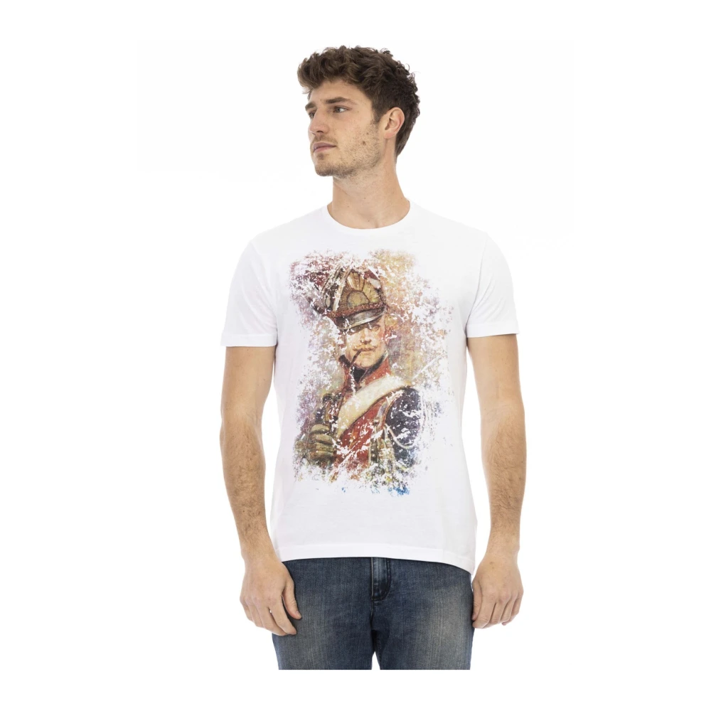 Trussardi Men's White Casual Short Sleeve Round Neck T-Shirt - T-Shirts - M- Tops