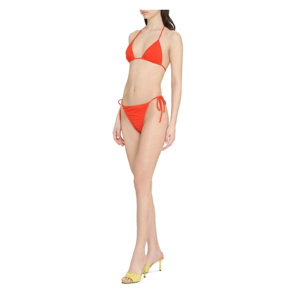 Reina Olga Contrasterende Stiksels Triangel Bikini Orange Dames