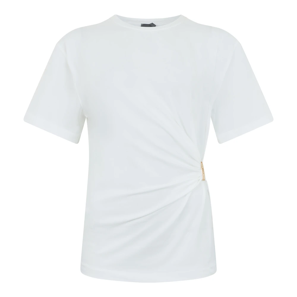 Pinko Women's White T-Shirts, M, Elastic Cotton T-Shirt