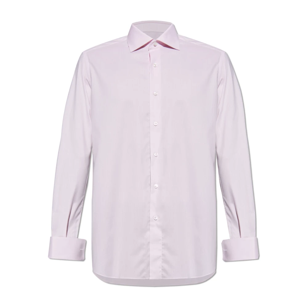 Brioni Katoenen overhemd Pink Heren