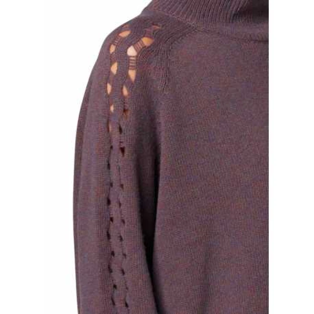 Paul Smith Geribbelde Opstaande Kraag Pruim Trui Purple Dames