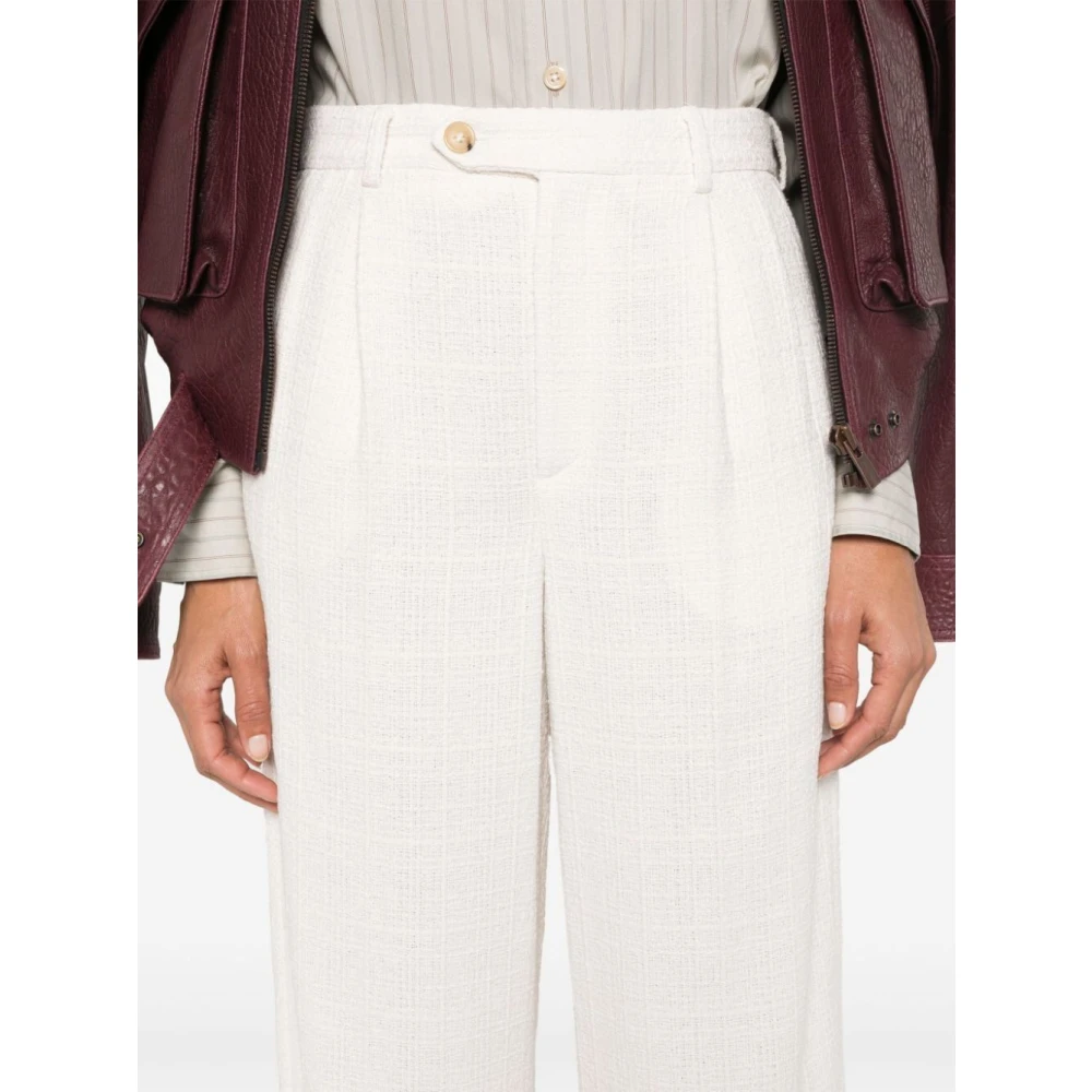 A.p.c. Ecru Tweed Straight Tailored Broek White Dames