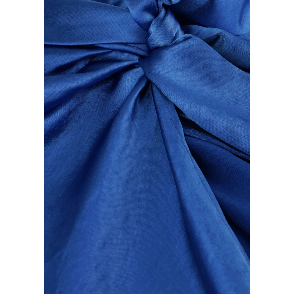 Notre-v Satin Jurk Lange Mouwen Kobaltblauw Blue Dames