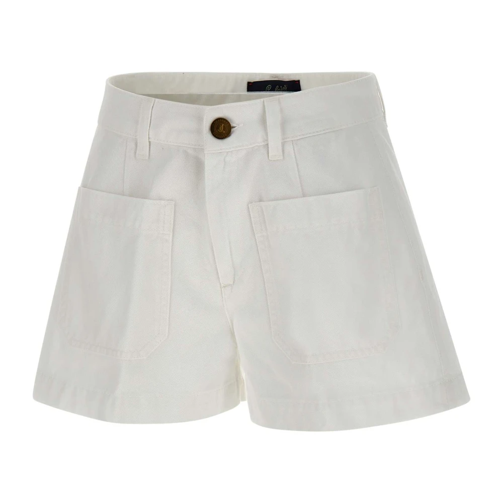 Seafarer Witte katoenen shorts met logodetail White Dames