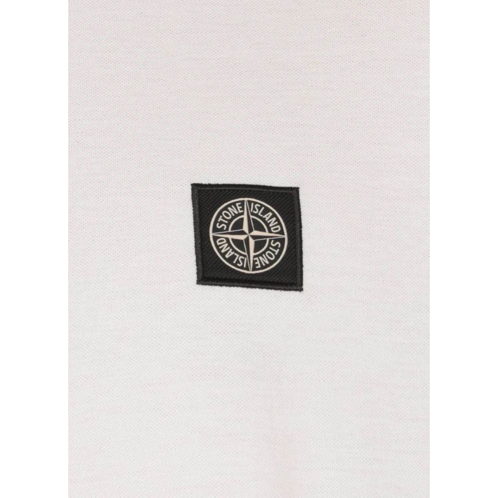 Stone Island Wit Poloshirt met Logopatch White Heren