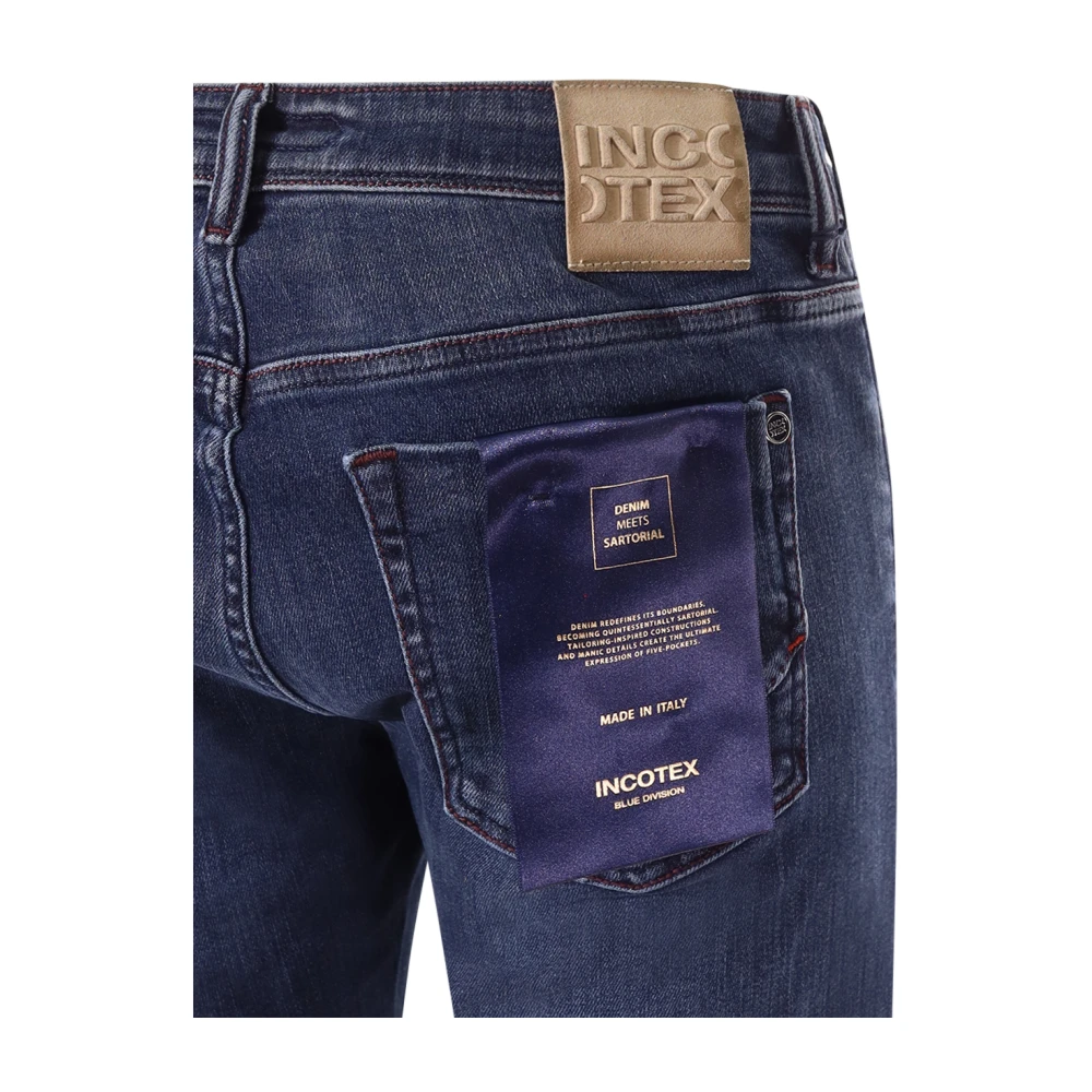 Incotex Blauwe Divisie Slim Fit Jeans Blue Heren